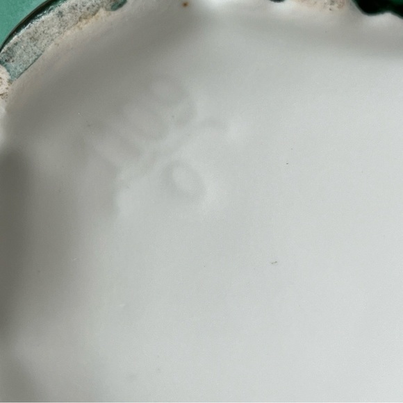 Beautiful Porcelain Pitcher 9.5" Tall" 5” Wide ~ Rose~ Gold Gild~ Green~Burgundy - Picture 10 of 12